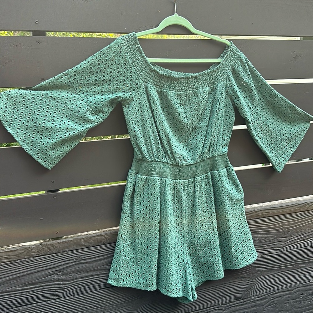 Gorgeous green eyelet romper
